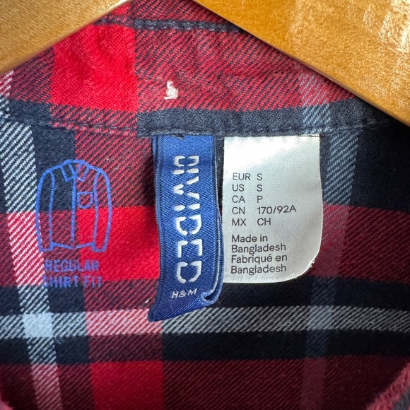 DIVIDED H&M Men's Long Sleeve Plaid Flannel Shirt Button Up Multicolor Small - Picture 2 of 14
